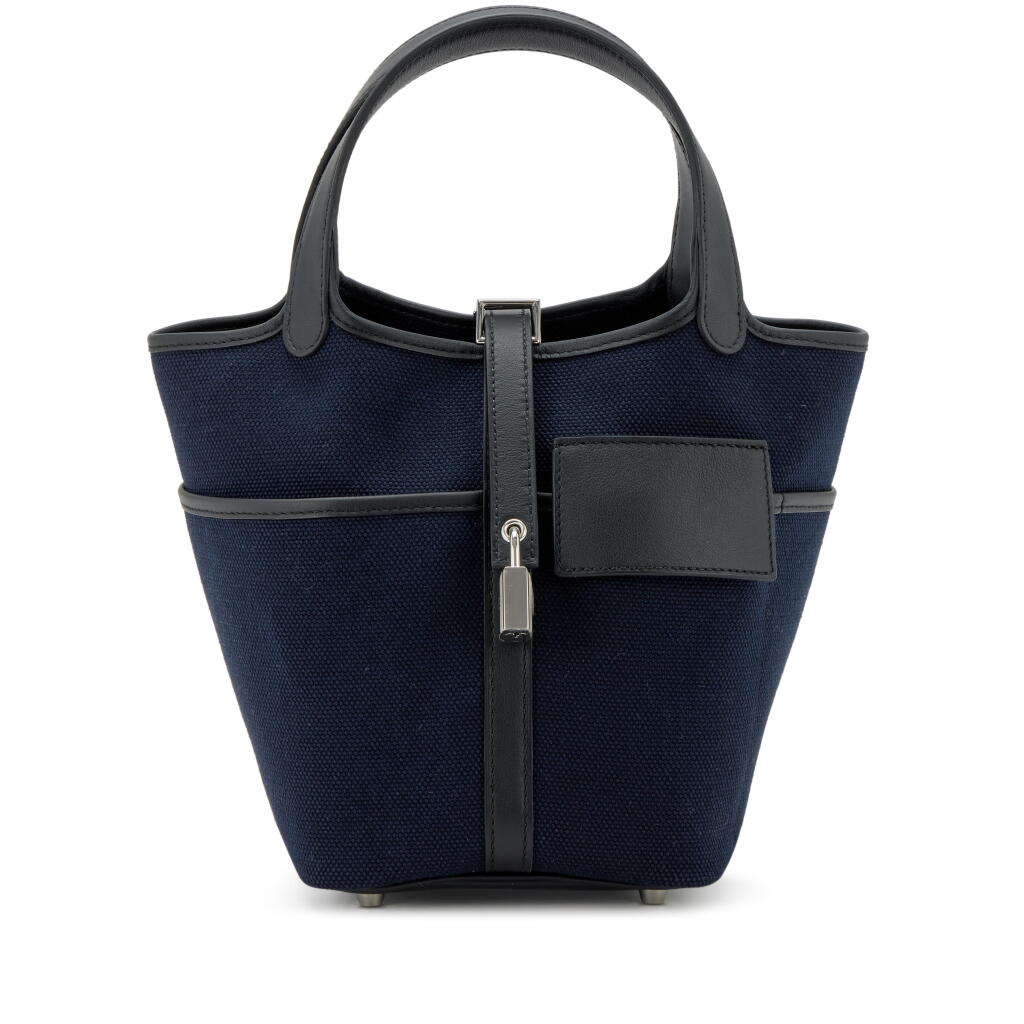 View full screen - View 1 of Lot 52. Limited Edition Blue Marine Toile Goeland and Black Swift Cargo Picotin Lock 18 Palladium Hardware, 2022.
