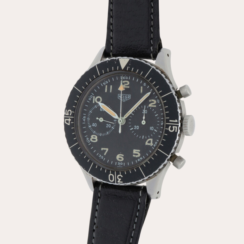 View full screen - View 1 of Lot 223. Norwegian Air Force 'Luftförsvaret', Reference 1550 SG | A stainless steel fly-back chronograph wristwatch | Circa 1976.