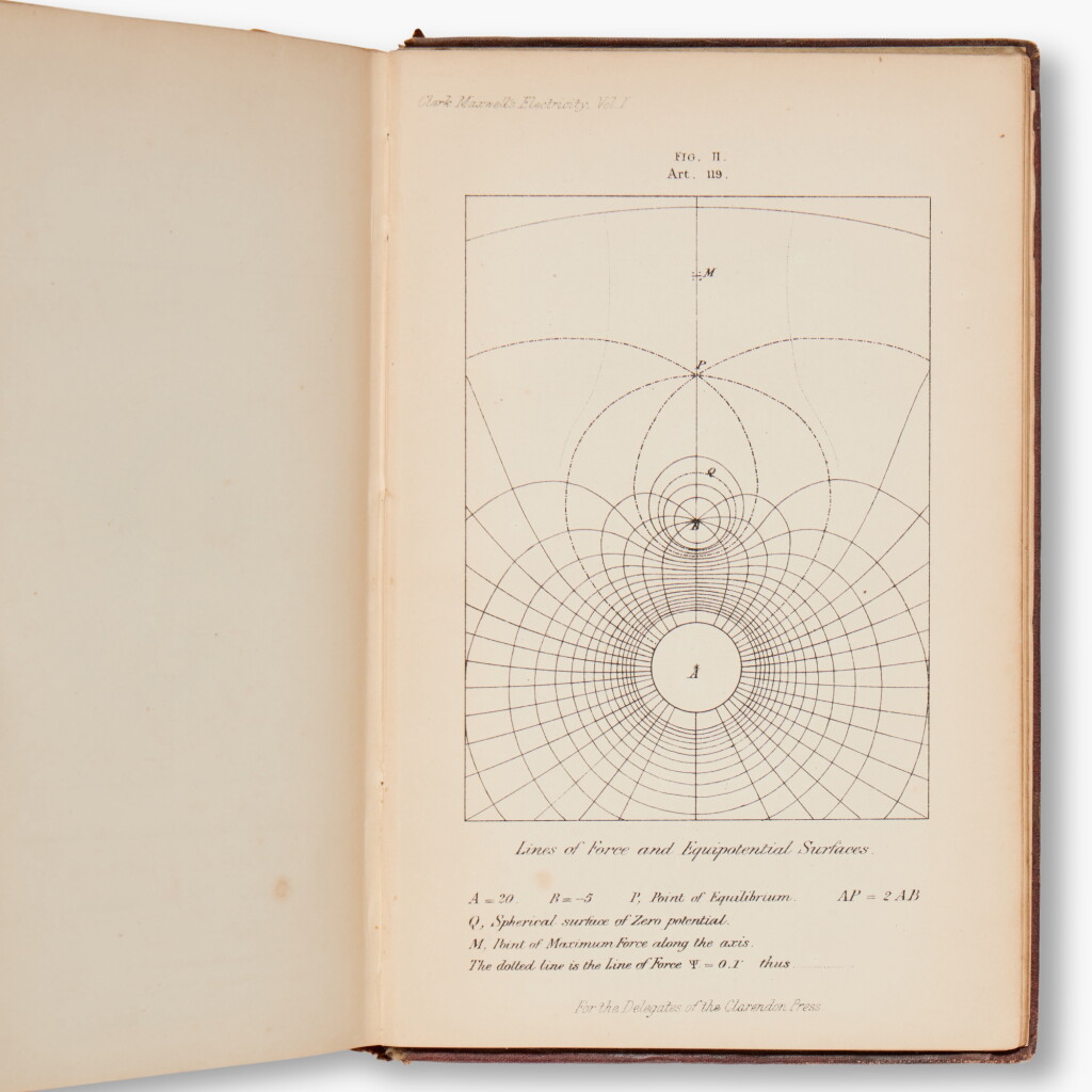 View full screen - View 1 of Lot 144. Maxwell, James Clerk | A Treatise on Electricity and Magnetism, Oxford, 1873, first edition, original cloth.
