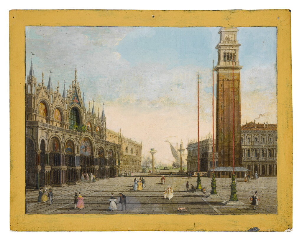 View full screen - View 1 of Lot 653. View of St. Mark's Square with the Piazzetta and San Giorgio Maggiore in the background.