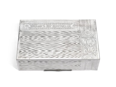 View full screen - View 1 of Lot 332. A silver trompe l'oeil table cigar box, Ivan Krutikov, Moscow, 1908-1917.