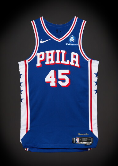 View full screen - View 1 of Lot 43. Hunter Sallis ‘Rookie Debut’ Philadelphia 76ers 2025-2026 Game Worn Icon Edition Jersey.