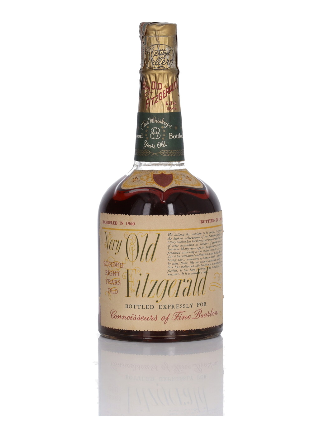 View full screen - View 1 of Lot 264. Very Old Fitzgerald 8 Year Old 90 Proof 1960 (1 Bottle 4/5 Quart).