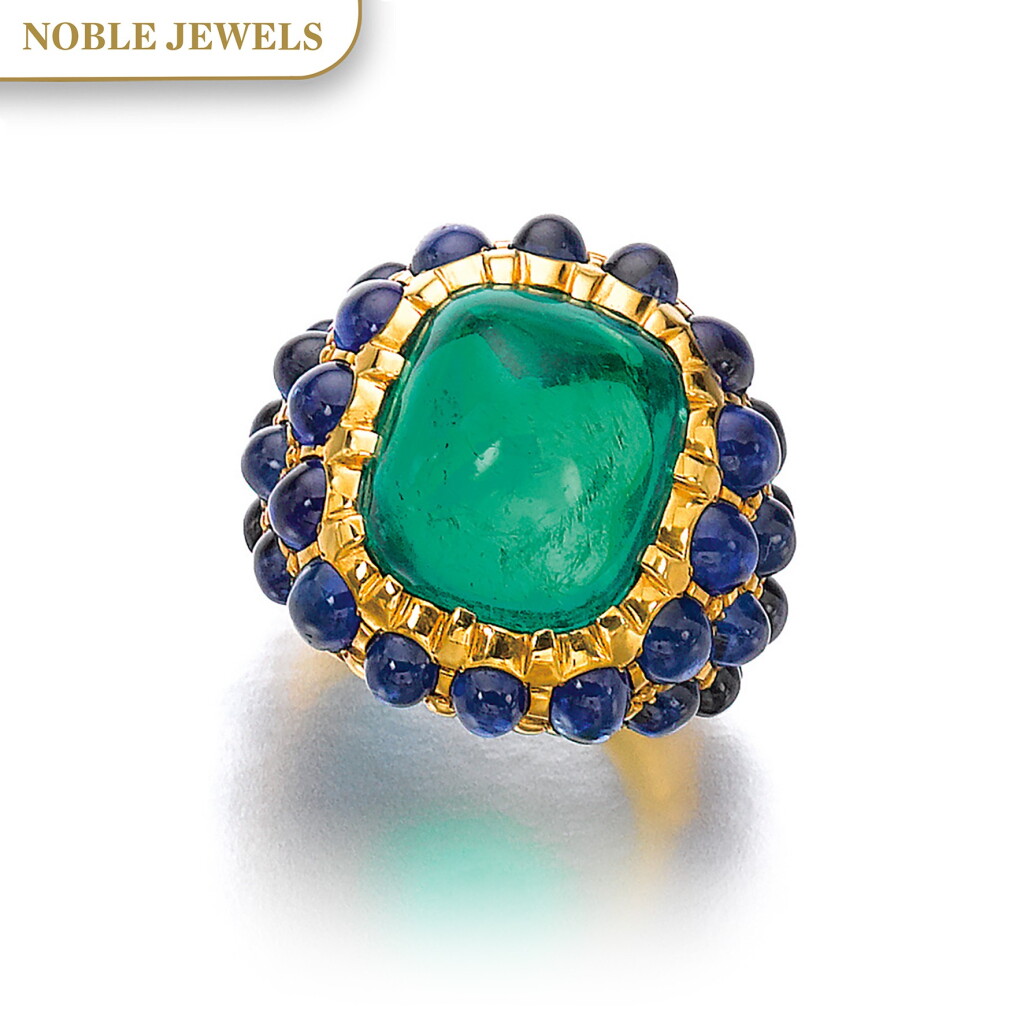 View full screen - View 1 of Lot 302. VERDURA | EMERALD AND SAPPHIRE RING.