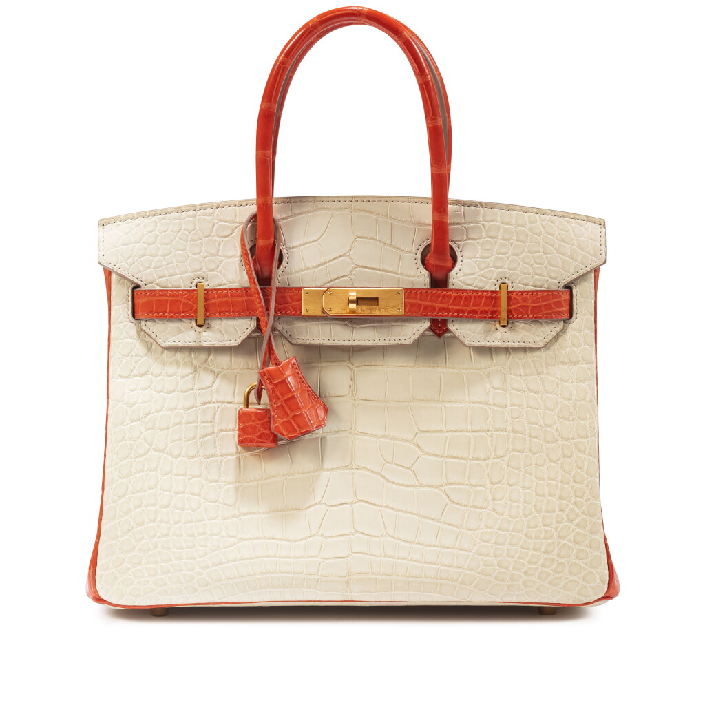 View full screen - View 1 of Lot 362. Béton and Sanguine Matte Mississippiensis Alligator HSS Birkin 30 Brushed Gold Hardware, 2014.