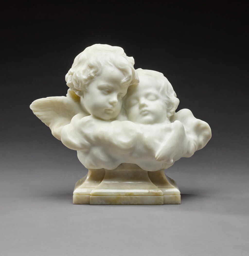 View full screen - View 1 of Lot 43. Two Cherubs in a cloud.
