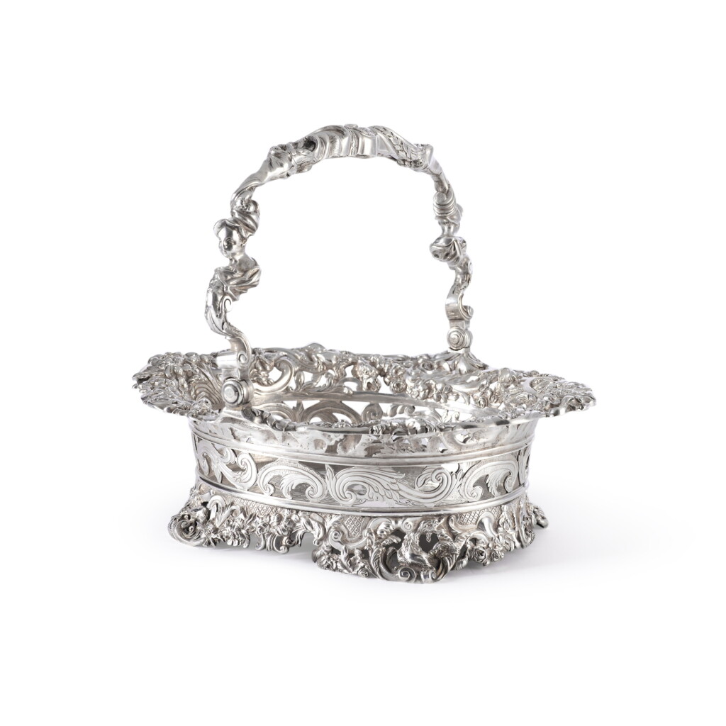 View full screen - View 1 of Lot 552. A George III Silver Basket, Maker's Mark IC, London, 1808.