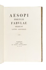Aesopus, Fabulae Graecae, latine conversae, Parma, 1800, later half burgundy morocco