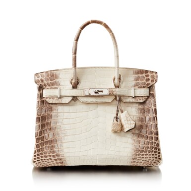 View full screen - View 1 of Lot 8305. White Matte Niloticus Crocodile Himalaya Birkin 30 Palladium Hardware, 2014 .