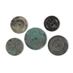 A group of five bronze mirrors, Han dynasty | 漢 銅鏡一組五件