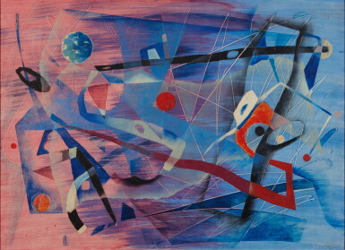 View full screen - View 1 of Lot 162. Komposition Rot-Blau.