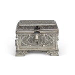 A Pair of Dutch Silver Tea Caddies, Reynier Brandt, Amsterdam, 1754 in a Filigree Silver Casket, Possibly Batavian