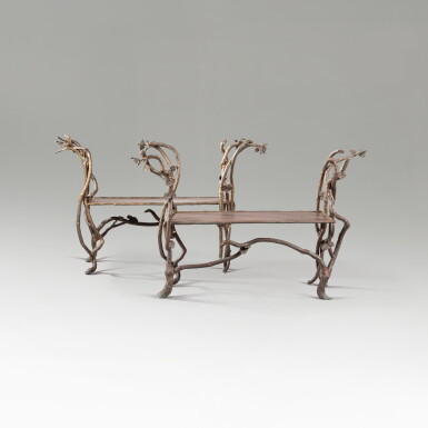 View full screen - View 1 of Lot 104. Deux banquettes, pièce unique.