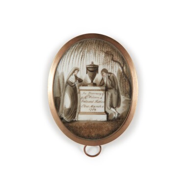 View full screen - View 1 of Lot 1605. Mourning Miniature in Memory of J. A. Wilson.