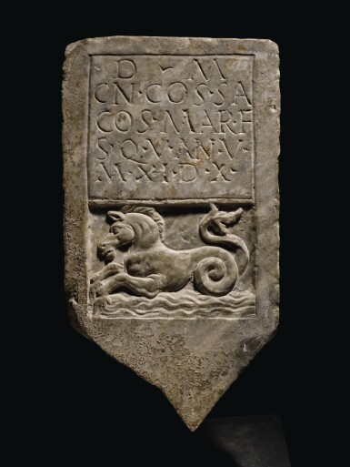 View full screen - View 1 of Lot 27. A Roman Marble Loculus Plaque with Funerary Inscription for Martial, late 1st/2nd Century A.D..