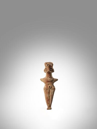 View full screen - View 1 of Lot 3. Syro-Hittite Terracotta Figure of a Goddess, Middle Bronze Age, circa 2000 - 1500 BC.