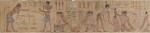 A polychrome-decorated plaster cast after a relief from the 5th Dynasty Egyptian tomb of Mereruka, late 19th/early 20th century