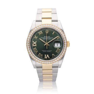 View full screen - View 1 of Lot 468. Reference 126283RBR Datejust | A yellow gold and stainless steel diamond-set wristwatch with date and bracelet, Circa 2018.
