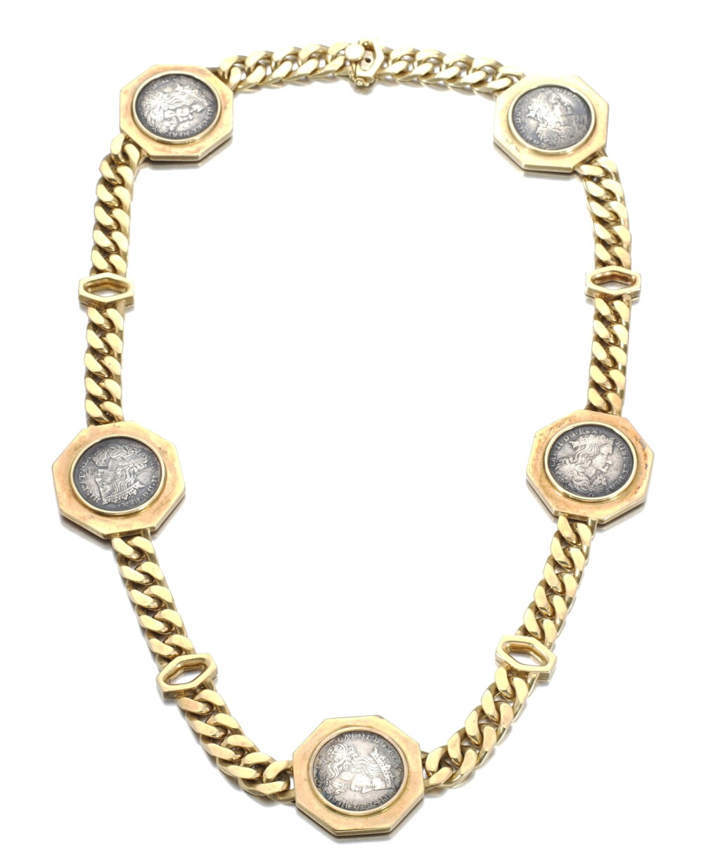 View full screen - View 1 of Lot 696. Bulgari | Gold sautoir, 'Monete', 1970s | 寶格麗 | 黃金「Monete」長項鏈.