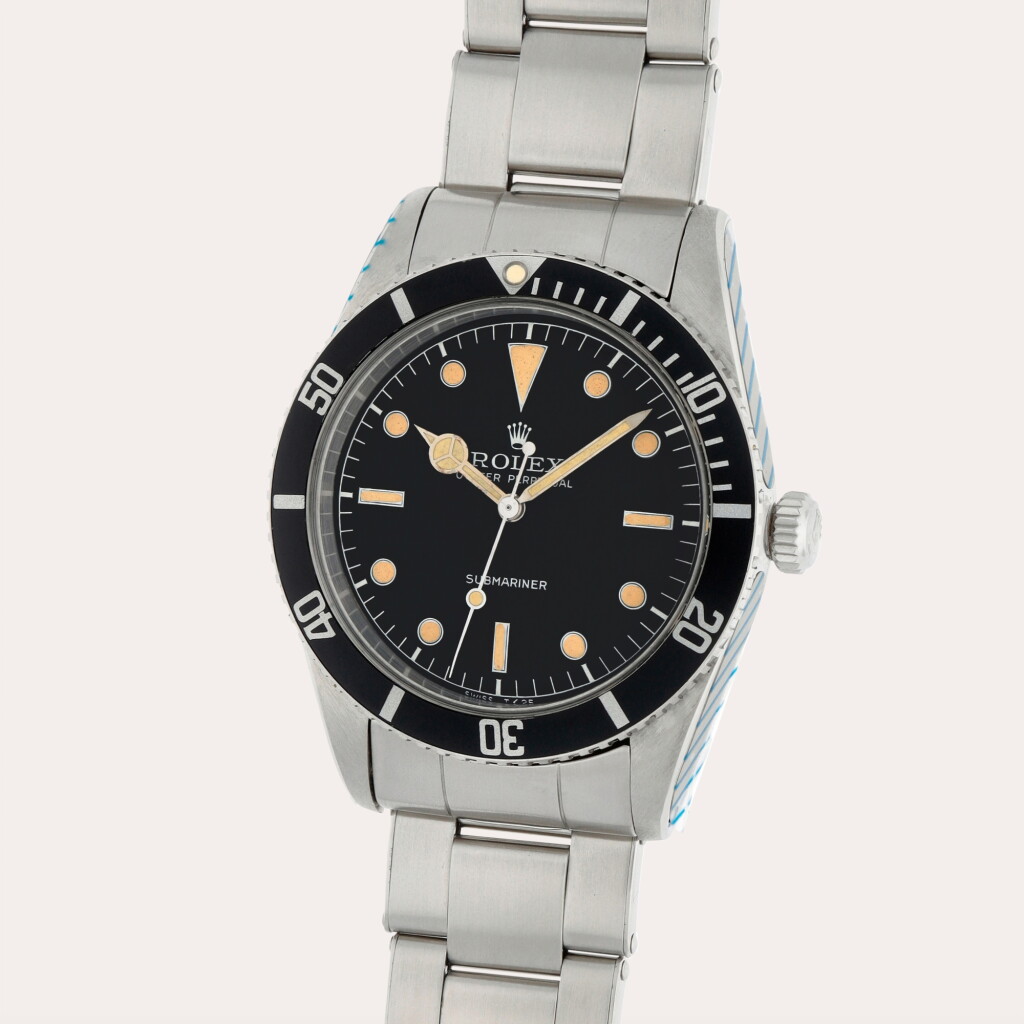 View full screen - View 1 of Lot 336. Submariner, Reference 6205 | A stainless steel wristwatch with bracelet restored by the Rolex Atelier de Restoration | Made in 1955.