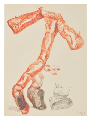 View full screen - View 1 of Lot 174. CLAES OLDENBURG | STUDY FOR A SOFT SCULPTURE IN THE FORM OF A DRAINPIPE.