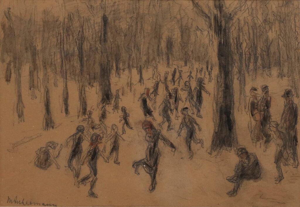 View full screen - View 1 of Lot 61. Schlittschuhläufer im Tiergarten (Ice Skaters in the Zoo).