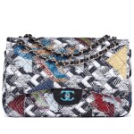 Multicolor Quilted Tweed and Strass Timeless Classic Jumbo Double Flap Silver Hardware, Ready-to-Wear, Spring 2016