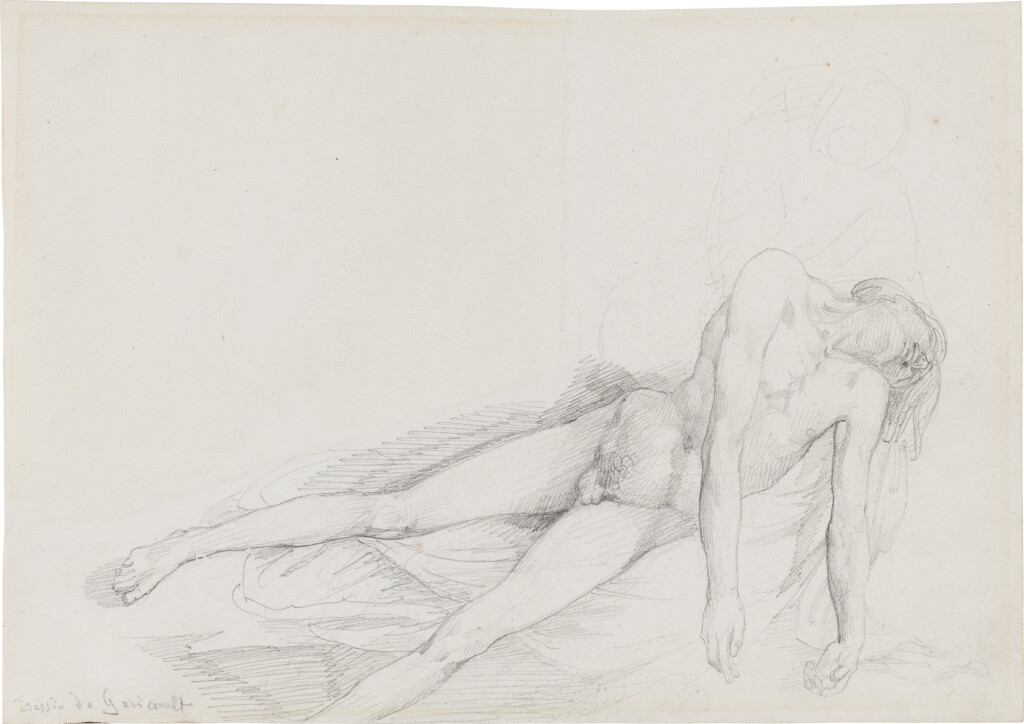 View full screen - View 1 of Lot 173. Study of a reclining male nude.