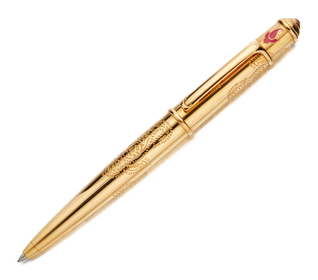 View full screen - View 1 of Lot 60. CARTIER | A GOLD PLATED BALLPOINT PEN, CIRCA 2005.