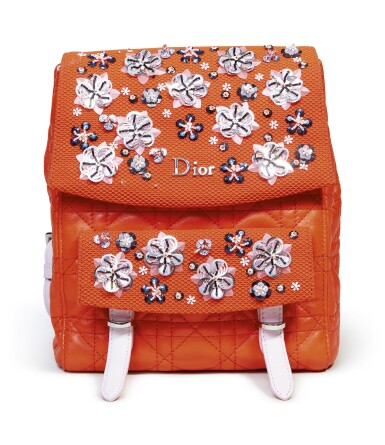 View full screen - View 1 of Lot 33. DIOR | ORANGE STARDUST BACKPACK CIRCA 2016.