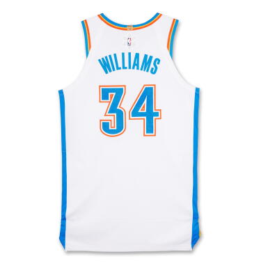 View full screen - View 1 of Lot 58. Kenrich Williams ‘Christmas Day’ Oklahoma City Thunder 2025-2026 Game Worn Association Edition Jersey.