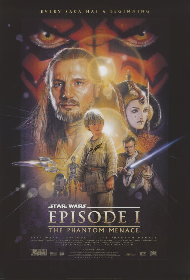View full screen - View 1 of Lot 284. STAR WARS: EPISODE I - THE PHANTOM MENACE (1999) STYLE B POSTER, US, SIGNED BY JAKE LLOYD.