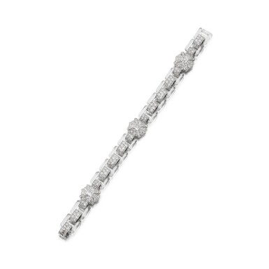 View full screen - View 1 of Lot 1020. Rock crystal and diamond bracelet, circa 1927.