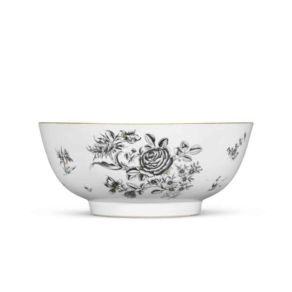 View full screen - View 1 of Lot 246. A grisaille dated 'Swedish banknote' punchbowl, Qing dynasty, dated 1769.