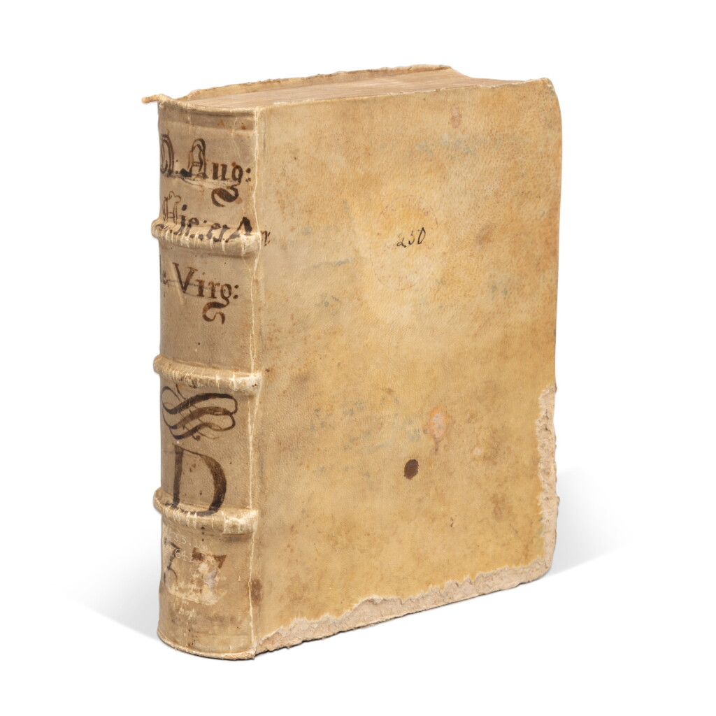 View full screen - View 1 of Lot 117. Ambrosius, De virginitate opuscula, Rome, Manuzio, 1562, contemporary vellum.