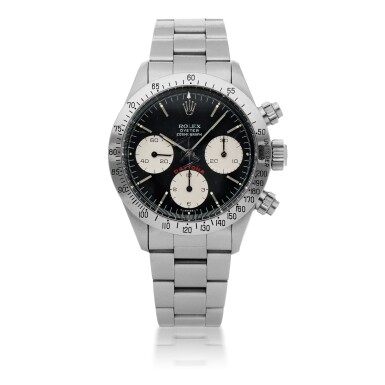 View full screen - View 1 of Lot 904. 'BIG RED' DAYTONA, REF 6263 STAINLESS STEEL CHRONOGRAPH WRISTWATCH WITH BRACELET AND LATER BEZEL CIRCA 1979.