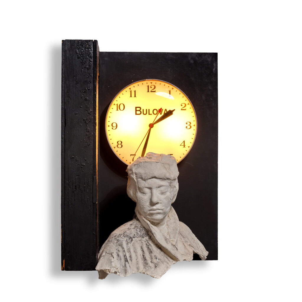 View full screen - View 1 of Lot 437. Bas-Relief: Girl with Clock.