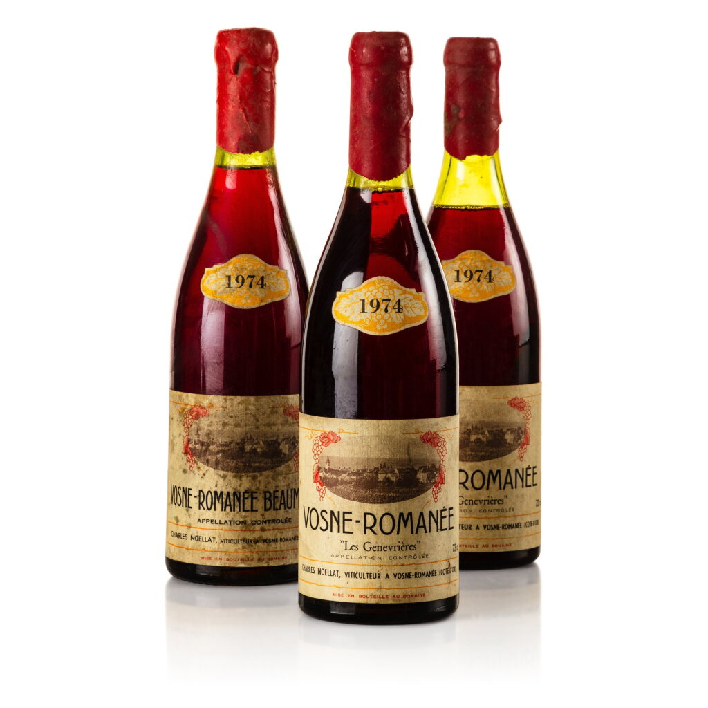View full screen - View 1 of Lot 401. Vosne Romanée, Les Beaumonts & Vosne Romanée, Les Genevrières 1974 Charles Noellat (3 BT).