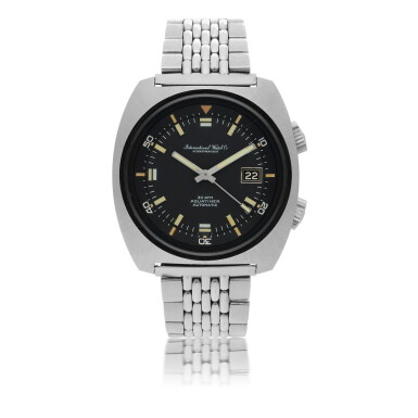 View full screen - View 1 of Lot 26. IWC | AQUATIMER, REF 26987 STAINLESS STEEL WRISTWATCH WITH DATE AND GAY FRÈRES BRACELET CIRCA 1985.