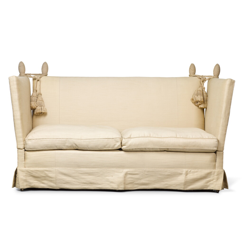 View full screen - View 1 of Lot 42. A Knole style upholstered settee, modern.