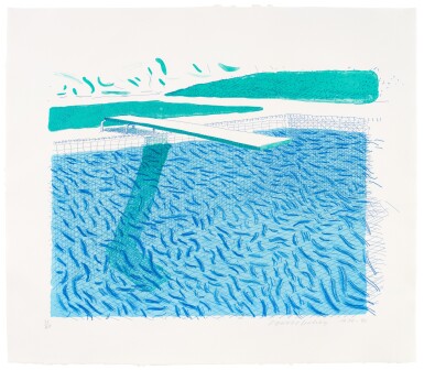 View full screen - View 1 of Lot 259. Lithographic Water Made of Lines, Crayon, and a Blue Wash.