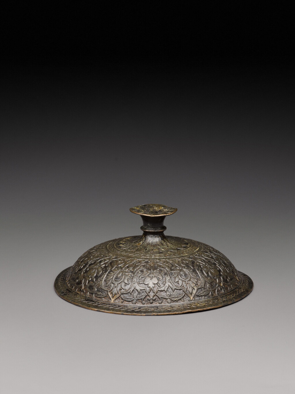 View full screen - View 1 of Lot 247. A tinned brass lid, India, Deccan, 16th-17th century.
