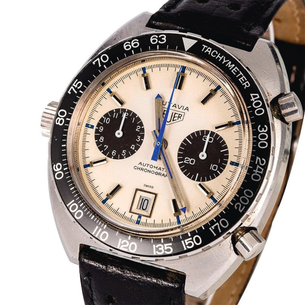 View full screen - View 1 of Lot 18. HEUER | Autavia, Ref. 1163, A Stainless Steel Chronograph Wristwatch, Circa early 1970s.