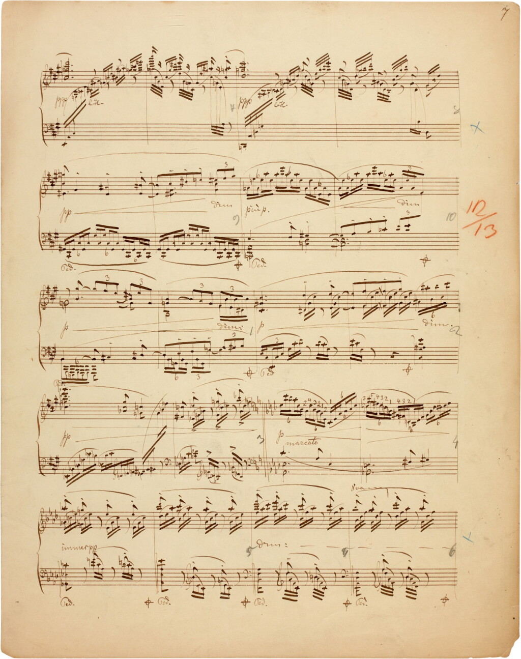 View full screen - View 1 of Lot 67. C. Tausig (1841-1871), autograph musical manuscript of "3 Paraphrases from Wagner's 'Tristan', no.1", c.1865-1868.