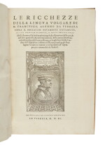 Alunno, Le ricchezze della lingua volgare, Venice, Aldus, 1551, limp vellum