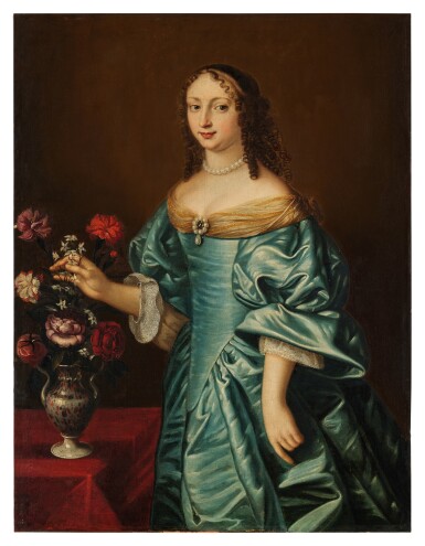 Theodore Netscher | Portrait of a woman in a blue dress | Master Theodore Netscher | Portrait of a woman in a blue dress | Master