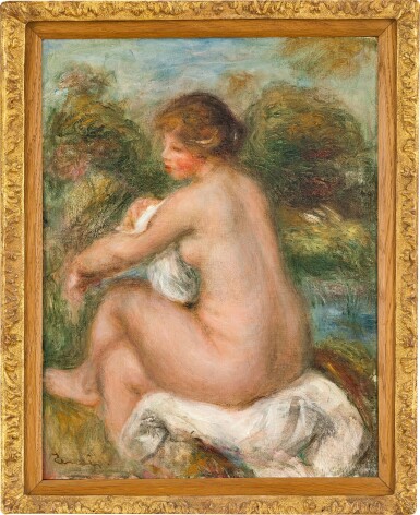 View full screen - View 1 of Lot 1042. Pierre-Auguste Renoir 皮耶・奧古斯特・雷諾瓦 | La Baigneuse assise 沐浴的少女.