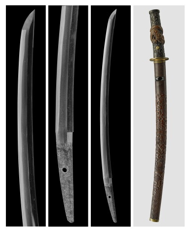 View full screen - View 1 of Lot 82. A Yamato Tegai school wakizashi | Attributed to Monju | Muromachi period, 15th century.