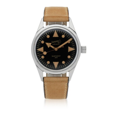 View full screen - View 1 of Lot 199. SCAFOGRAF 100, REF 11535 STAINLESS STEEL WRISTWATCH CIRCA 1960.