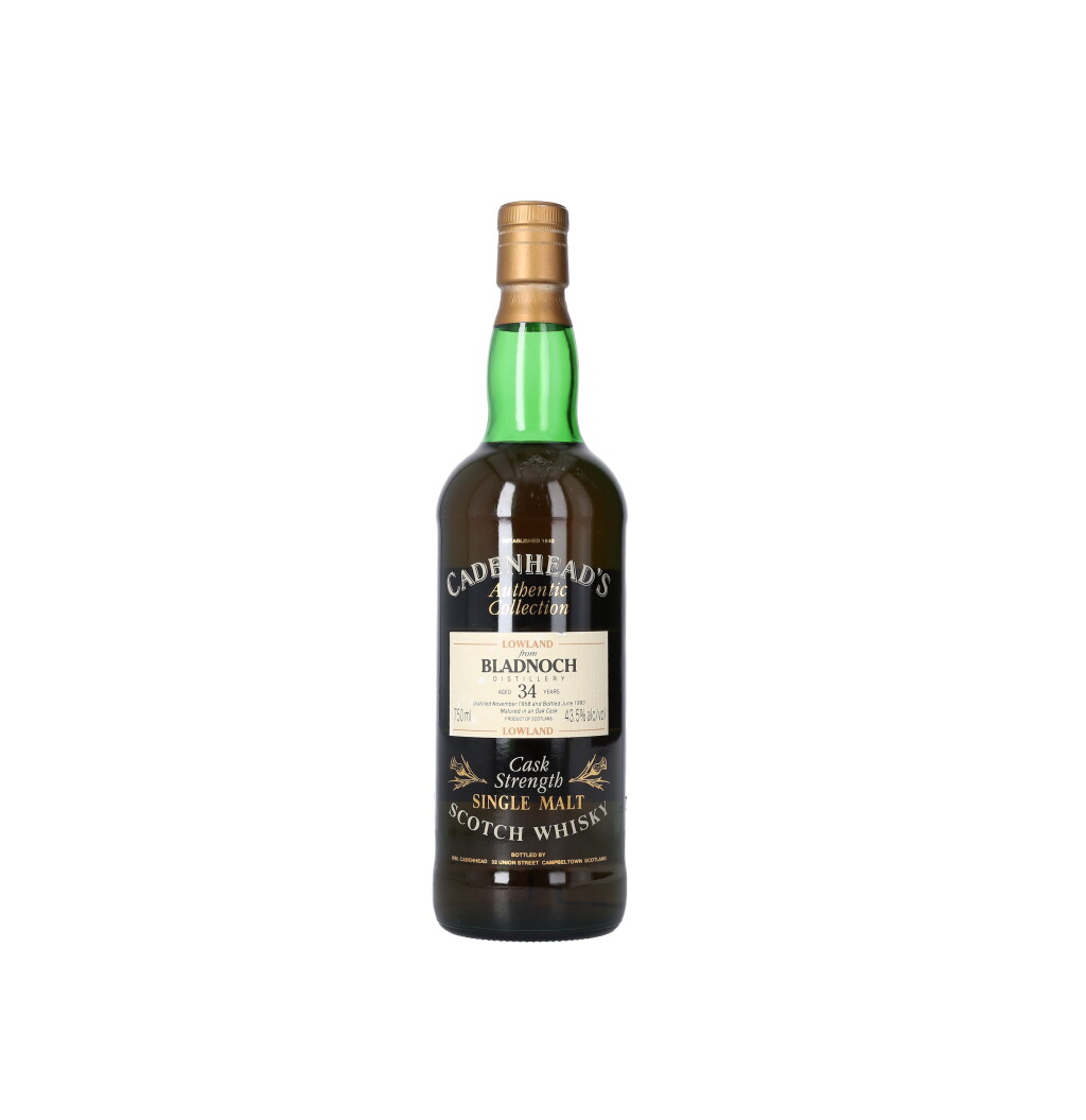View full screen - View 1 of Lot 5330. Bladnoch Cadenhead's Authentic Collection 34 Year Old 43.5 abv 1958 (1 BT75).